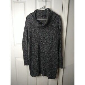 ALYX Woman XL Tunic Grey Knit Sweater Multicolor Cowl Neck LS Casual Workwear